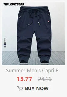 Summer Pure Cotton Men's Cropped Trousers Oversized Casual Shorts Multi Pocket Tooling Capri Pants Men Cargo Pants AF5820