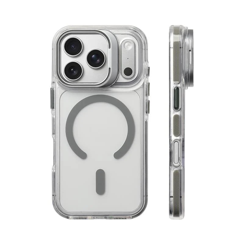 Flip Camera Lens Holder For Magnetic Magsafe Case For iPhone 17Pro 16 16Pro 17 17Pro max Transparent Protective Phone Cover