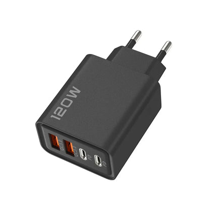 Total 120W 4-Port USB  Type C Fast  Wall Adapter for  Quick Charge Mobile Phone