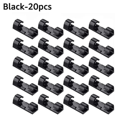 5/20Pcs Cable Management Clip Cable Protector Winder Self-Adhesive Desktop Tidy Management Clips For Mouse Headset Wire Storage