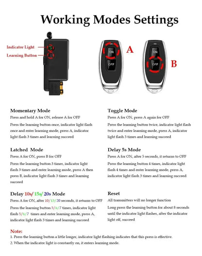 Universal Remote Control Switch 433mhz Wireless Switch AC 220V Relay and On Off Transmitter for Light Lamp Water Pump Door