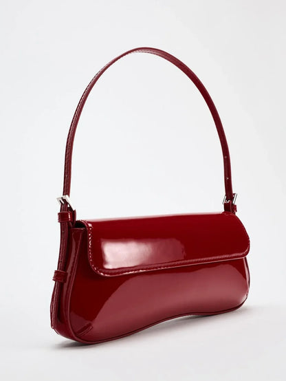 Red Stick Underarm Bag 2024 Autumn New Product Fashionable Simple Commuter Flip Retro Shoulder Bag