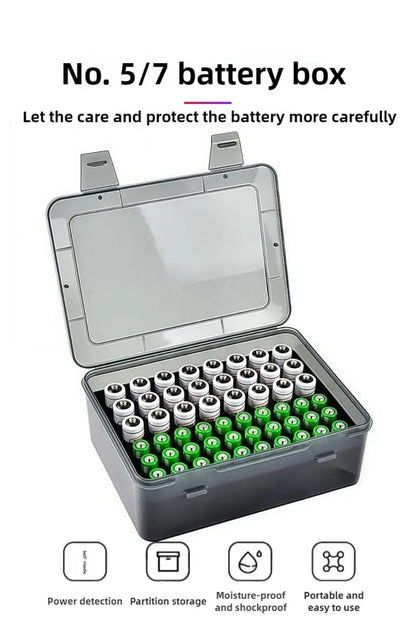 Battery Storage Organizer Holder Holds 54 AA AAA Batteries Battery Box Case Garage Container Home Drawer Organization Dispenser