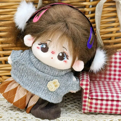 10cm Cotton Doll Clothes Prince Set Autumn Winter Style Starfish Body Wearable Plush Doll Change Retro Skirt Overalls Set