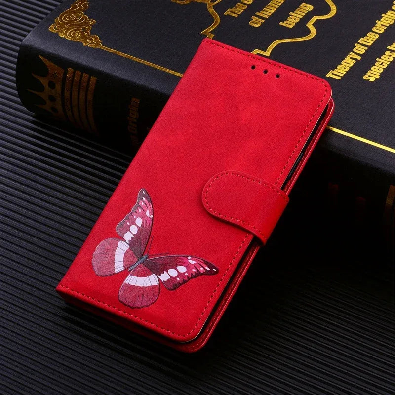 For Xiaomi Redmi 13 Case Solid Color Leather Flip Phone Case for Xaomi Redmi 13 Cover Redmi13 13C 5G Wallet Card Slots Etui