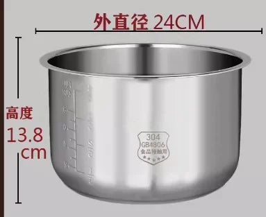 Suitable for Midea rice cooker 304 stainless steel inner pot 3L4L5L thickened FS3010/70 inner pot