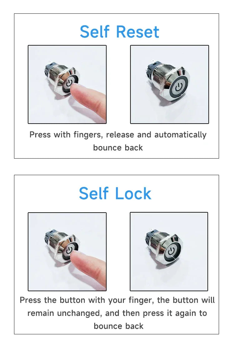 8mm 10mm metal button mini small switch dustproof self resetting point action ball head circular micro start solder foot 3-24V