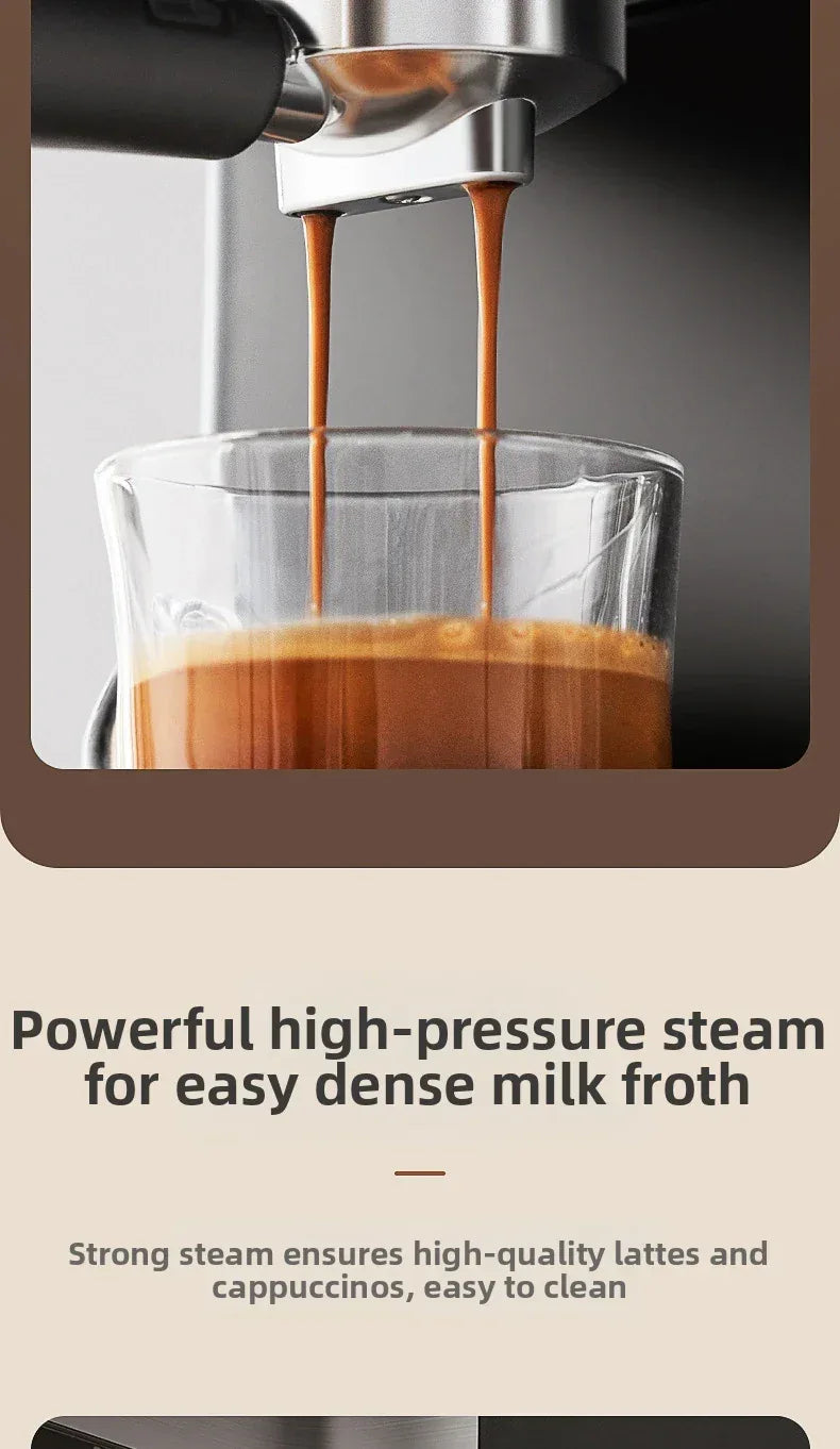 Small Semi-Automatic Espresso Coffee Maker For Home Use, High-Pressure Steam Whipped Milk And Brewed Coffee Pot Espresso Maker