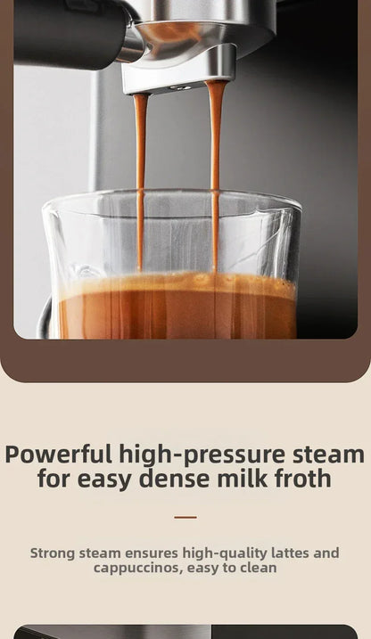 Small Semi-Automatic Espresso Coffee Maker For Home Use, High-Pressure Steam Whipped Milk And Brewed Coffee Pot Espresso Maker