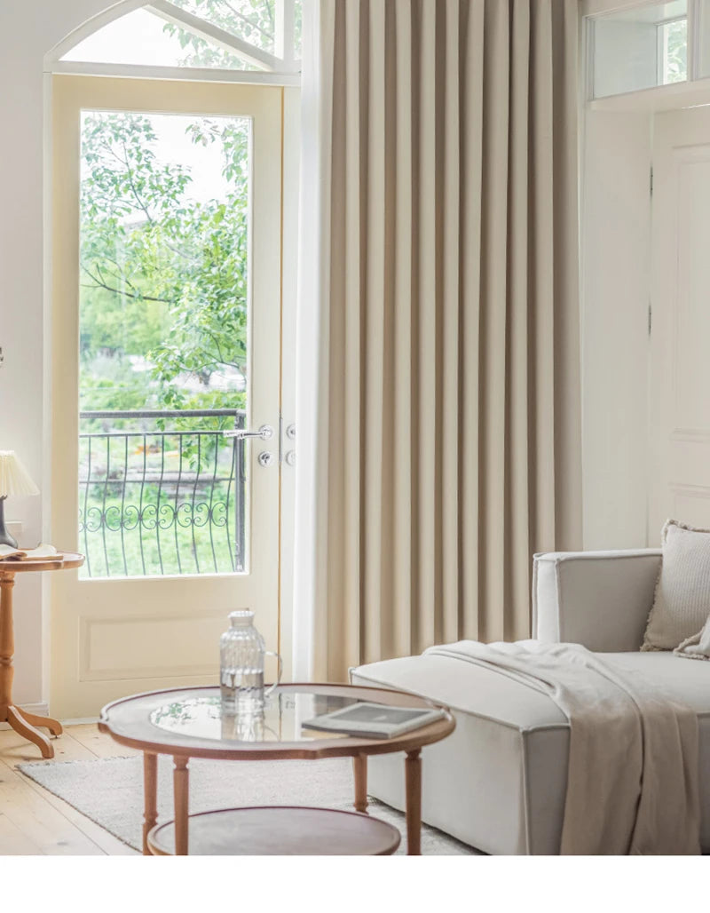French Cream Style Bay Window Drape Bedroom Thick Full Blackout Curtain Hotel Soundproof Drapes Large Area Living Room Curtains