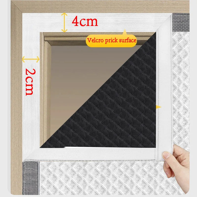 Gray magnetic cotton door curtain, thickened, warm, windproof, partition curtain, soundproof, cold proof, blackout curtain