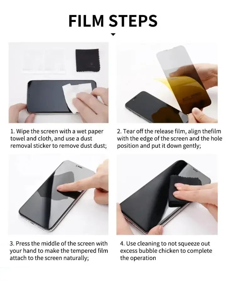 1-5pcs Anti Spy Screen Protector For iPhone17 16 15 14 13 12 11 Xs Pro Max17Air XR Plus mini Tempered Glass Privacy Peep by PDG ibma