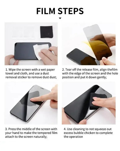 1-5pcs Anti Spy Screen Protector For iPhone17 16 15 14 13 12 11 Xs Pro Max17Air XR Plus mini Tempered Glass Privacy Peep by PDG ibma