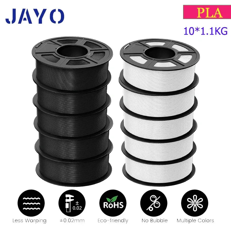 JAYO 3D Filament PLA 8Rolls 10Rolls 175mm 3D printing no bubbles no drawing smooth multiple colors optional 11kg for 3D printing
