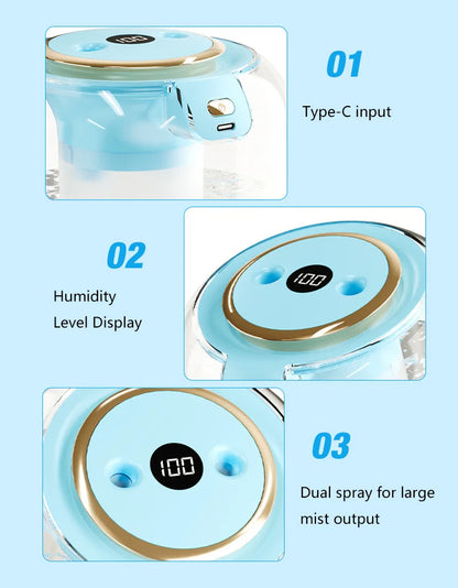 Humidifier USB Double Spray Quiet 2L Large Capacity Humidifier Home Dormitory Office Bedroom Desktop with Night Light