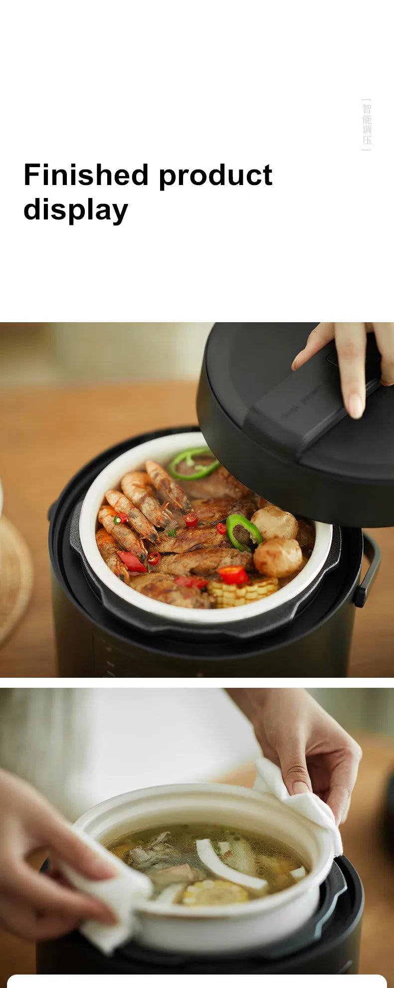 750W 2L Electric Rice Cooker Ceramic Glaze Pot 24H Pressure Cooker Multifunctional Automatic Rice Cooker for Small Kitchens