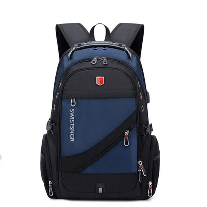 Waterproof 15.6/17.3 Inch Laptop Backpack Men USB Charging Swiss Backpack Travel Women Rucksack Male Vintage School Bag Mochila