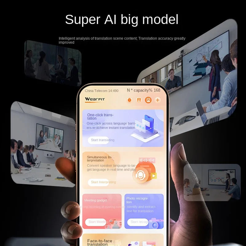 Smart Translating AI 102 Phone Assistant Language Translate Bluetooth Voice Translator Portable Audio Recognition Translation