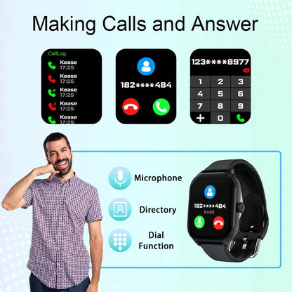 LAXASFIT 2025 New H9 Smartwatch Dial to Answer Calls Calorie Tracking Heart Rate Blood Oxygen Monitoring Bluetooth Smartwatch