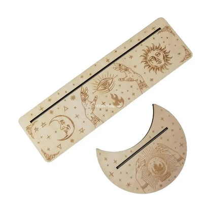 Wooden Stand for Tarot Moon Shape Rectangle Card Set Altar Stand Wood Display Witch Divination Tools Game Accessories Wholesale