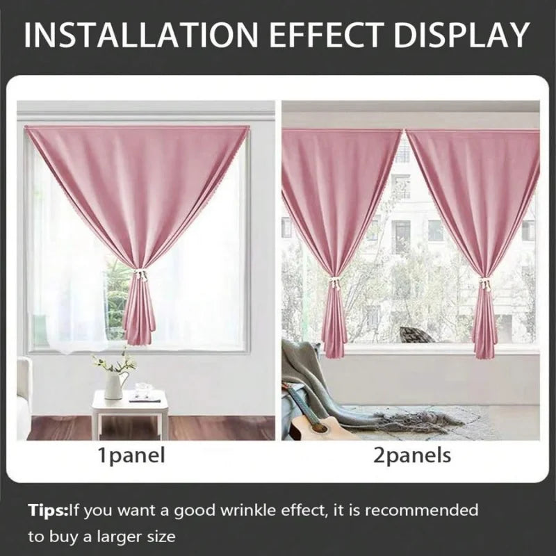 1pc Self-Adhesive Portable 100% Blackout Curtain, No Drilling Needed Sunshade Cloth Suitable For Windows, Doors, Bedrooms, Basem