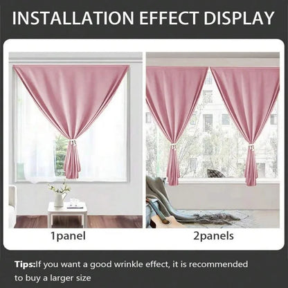 1pc Self-Adhesive Portable 100% Blackout Curtain, No Drilling Needed Sunshade Cloth Suitable For Windows, Doors, Bedrooms, Basem