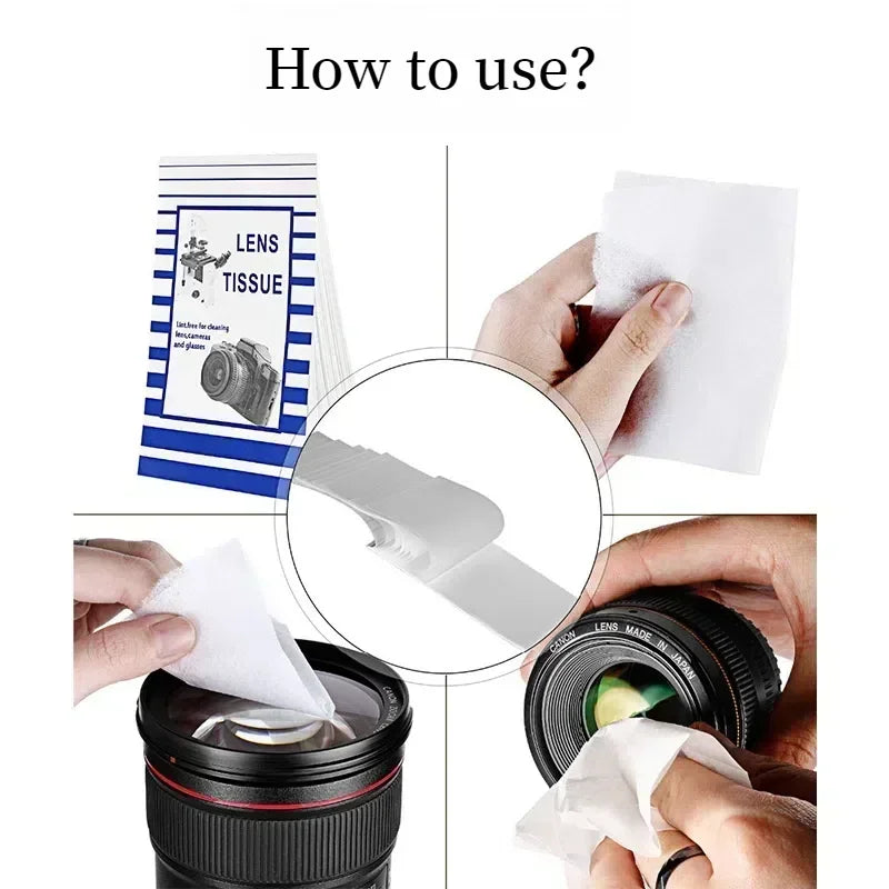 100 Sheets Soft Camera Lens Optics Tissue Cleaning Clean Paper Wipes Booklet