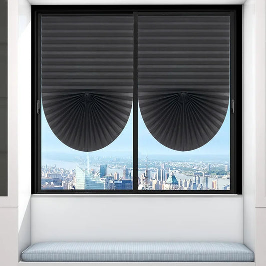 1 PC Easy Installation Window Shades Non-woven Fabric Pleated Zebra Blinds Roller Room Blackout Curtain For Living Room Balcony by PDG ibma