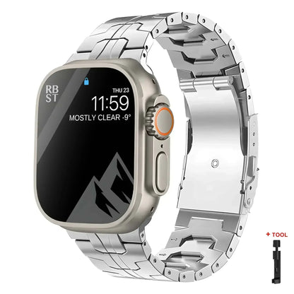 Titanium Strap for Apple Watch Ultra2 49mm 45 46 44mm 38mm 41mm Band Luxury Men's Style Bracelet for IWatch SE 10 9 8 7 6 5 4 3