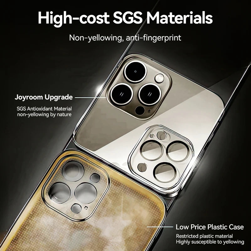 Joyroom Transparent Phone Case For iPhone 16 Pro Max Anti-Drop Phone Cover For iPhone 15 Pro Max Shockproof With Len Protection