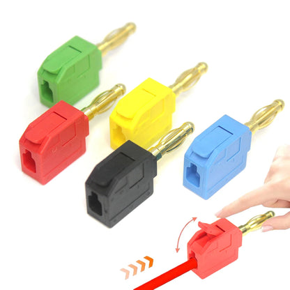 Mini Quick Wire connector 24A solder free banana plug gold-plated connector with direct insertion and pressing wire 0.5-2.5mm²