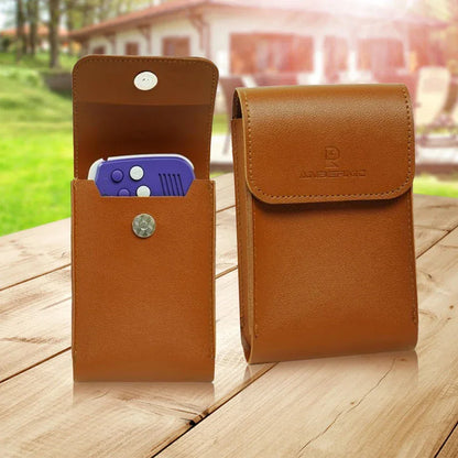 Carrying Case PU Leather Shockproof Portable Storage Bag with Lanyard Protection Case for Anbernic RG34XX Handheld Game Console
