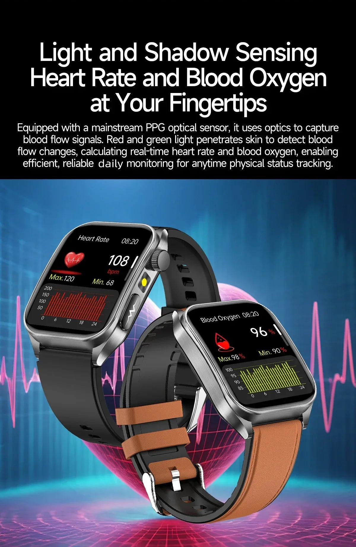 LIGE New Accurate ECG+PPG Smart Watch Laser Therapy Blood Lipid Uric Acid BP Heart Health Analysis BT Call Smartwatch Men Women