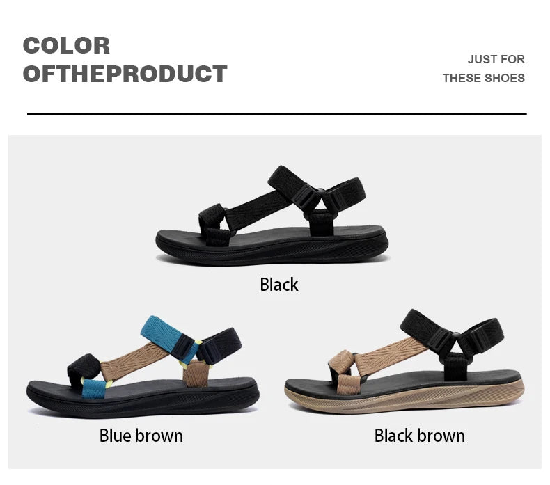 Black Men's Outdoor Casual Arch Support Sandals Anti-Slip Breathable Beach Holiday Sports Sandals for Summer Walking Size 40-45