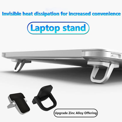 2pcs Foldable Laptop Stand Aluminium Alloy Non-slip Cooling Holder Invisible Universal Notebook Bracket for HP Dell Lenovo