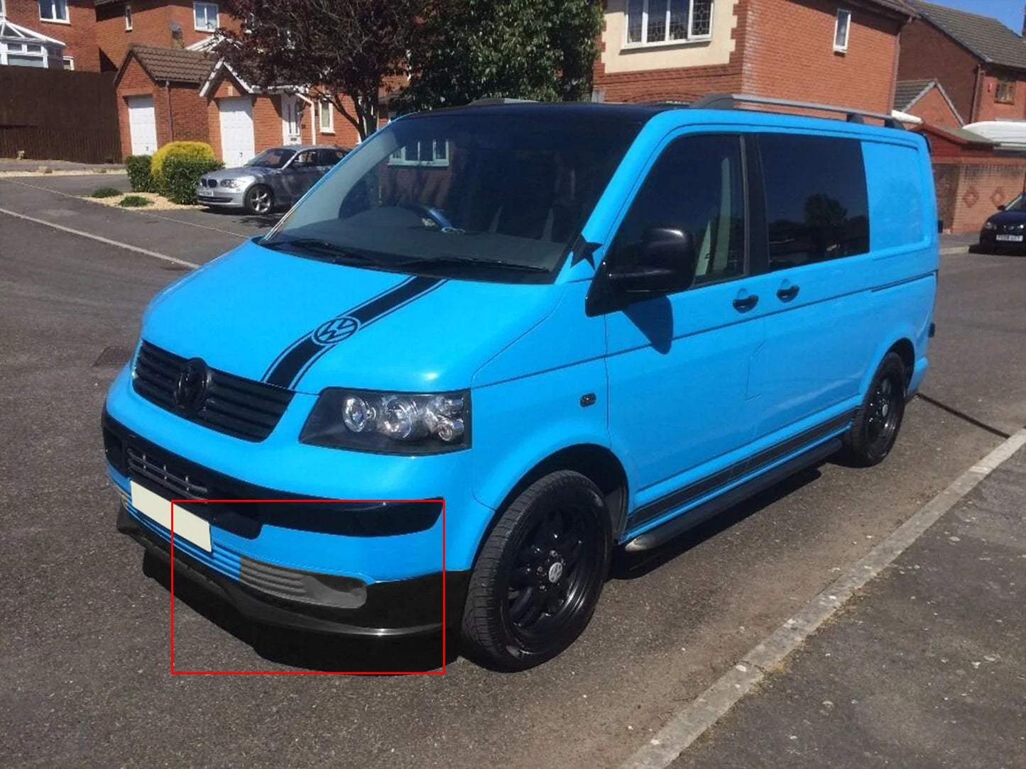 ANGRONG Left & Right Front Bumper Grill Fog Light Cover For VW Transporter T5 2003-2009