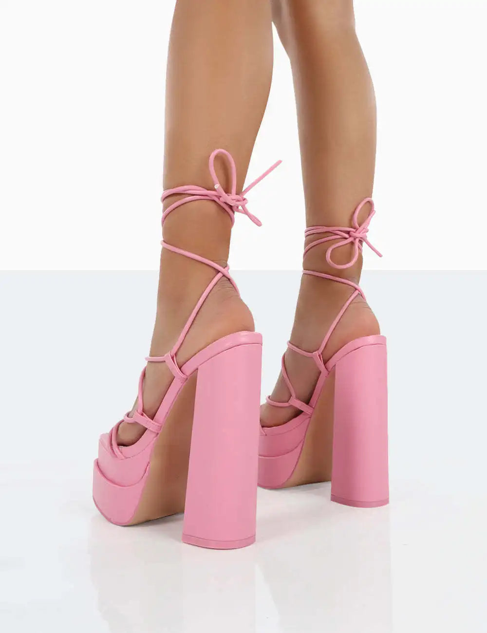 Women Sandals Brand New Sexy Chunky High Heels Pumps Platform Dress Shoes Party Wedding Shoes Cross Lace Up Female Sandals 2025