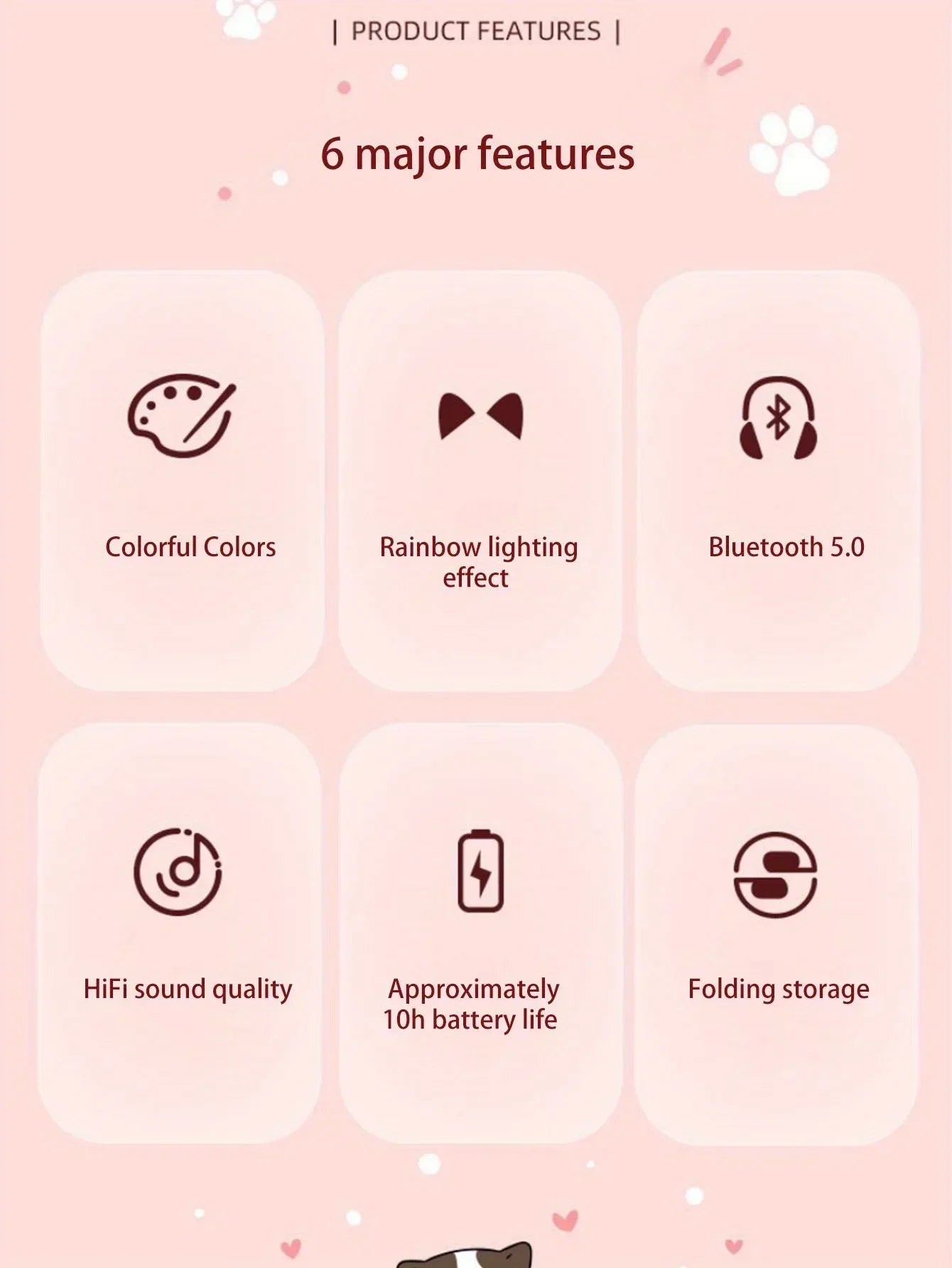 New Flash Light Cute Cat Ears Wireless Headphone with Mic Control LED Kid Girl Stereo Music Helmet Phone Bluetooth Headset Gift