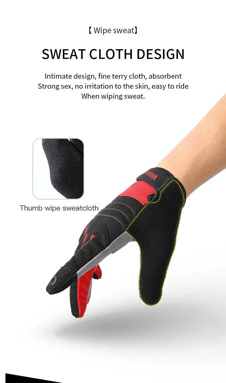 Vilico Outdoor Mountaineering Hiking and Cycling Gloves for Men and Women With Thickened Shock Absorbers Breathable and Non Slip