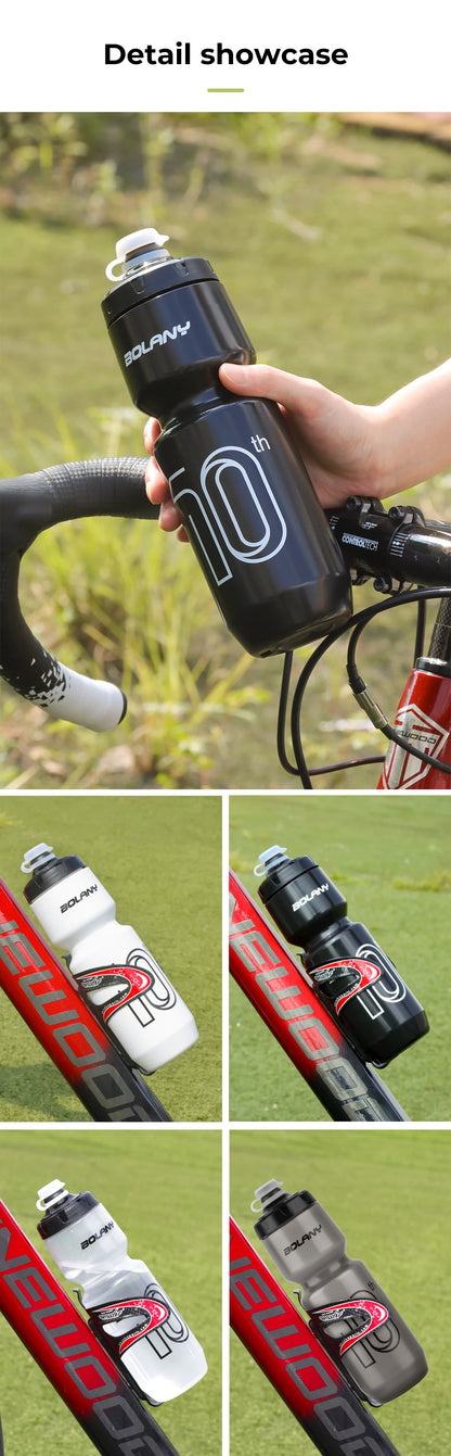 BOLANY 750ML Sports Bottle 10th Rubber Transparent Plastic with lid Bottle Portable Squeeze Drinking Outdoor Cycling Kettle