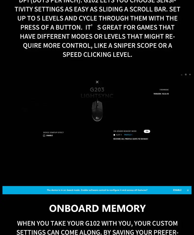 Logitech G102 Wired Gaming Mouse Adjustable DPI 16.8M RGB Colors Mechanical Buttons Ergonomic Design for Competitive Gamers