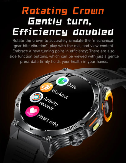2026 800mAh Super Capacity Battery Adult Men Smart Watch 1.8-inch Large Screen Bluetooth Call IP68 Waterproof SmartWatch Sports