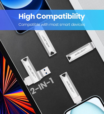 High speed TYPE C USB 3.2 Pen drive 256GB OTG 2 IN 1 Metal USB flash drive 128GB Pendrive 64GB USB flash drives Memory Disk