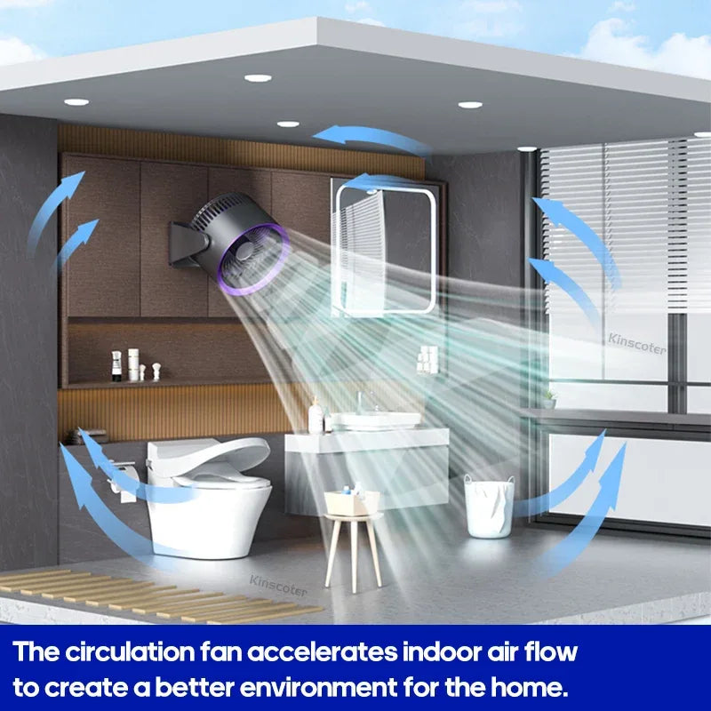 4000mAh Electric Fan Portable Cordless Air Circulator Desktop Wall Mount Ceiling Fan Air Cooler Home Silent Ventilation Fan