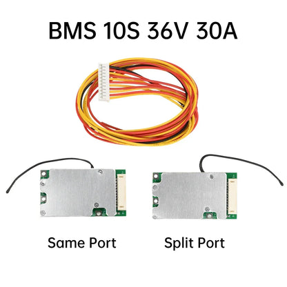BMS 10S 36V 30A Same Port Split Port Lithium Battery Protection Board with Equalization 18650 Battery Balanced Protection Board