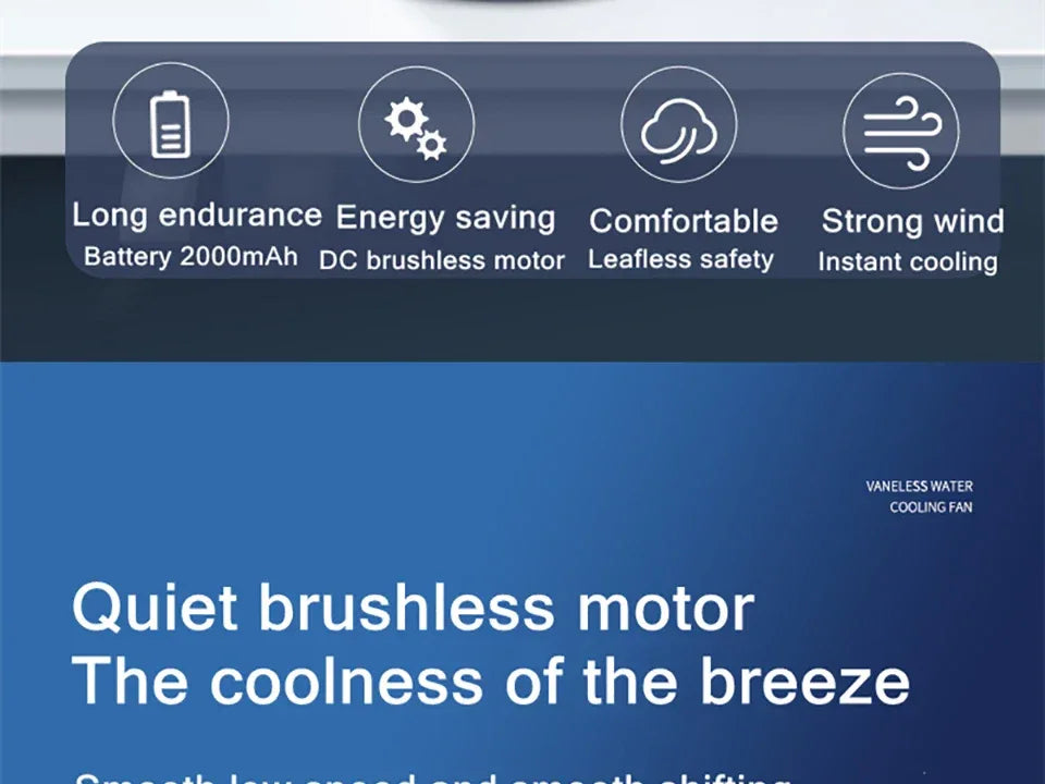 Electric Rechargeable Fan Bladeless Floor Standing Fan Cooling Child Safety Tower 2000mAh Fan Household Air Cooler  6 Gears