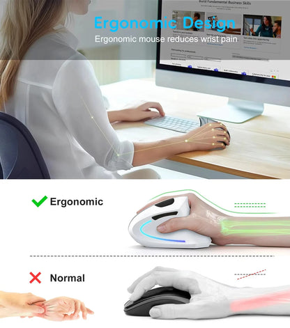Vertical Mouse Ergonomic Mouse 2.4G Wireless Mouse Silent Mice 6 Buttons Office Mouse 800/1200/1600 DPI for PC Laptop Desktop
