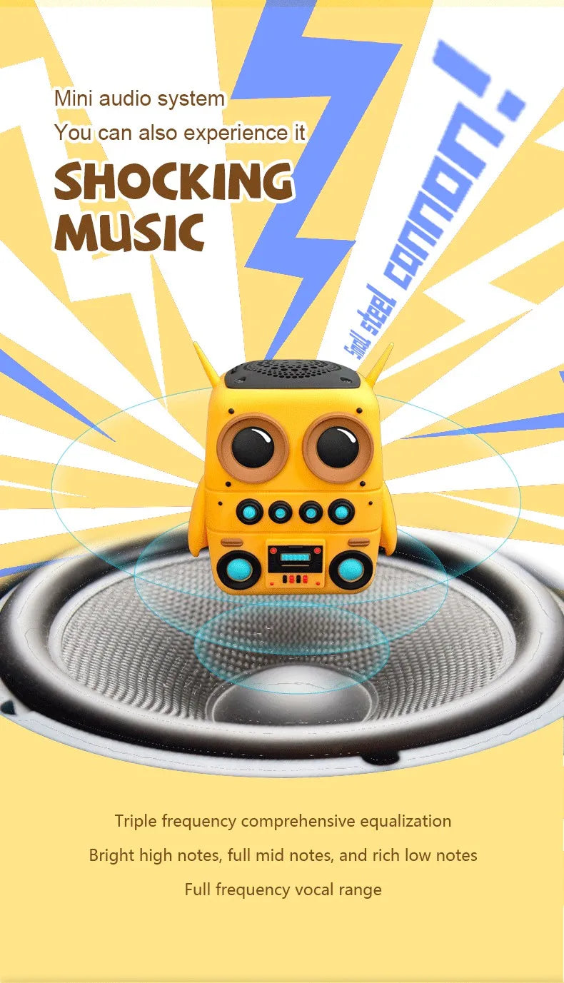 Compact Cute Mini Bluetooth Speaker Support TF Card Desktop Decoration Portable Outdoor Smart Music Player IP65 Waterproof