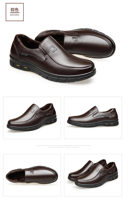 2026 Men's Shoes Genuine Leather Business Dress Leisure Middle-Aged and Elderly Dad's Shoes, Men's Leather Shoes 48 Size Summer