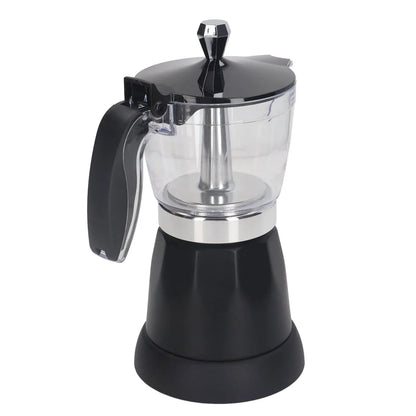Portable 6 Cup Electric Coffee Maker Transparent Top Italian Coffee Pot Machine 300ML for Home